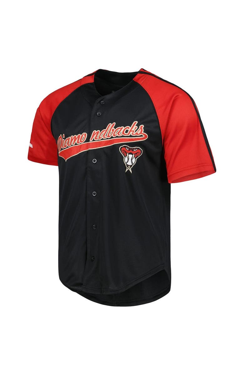 STITCHES Men's Stitches Red Arizona Diamondbacks Team Button-Down Raglan Replica Jersey, Alternate, color, 