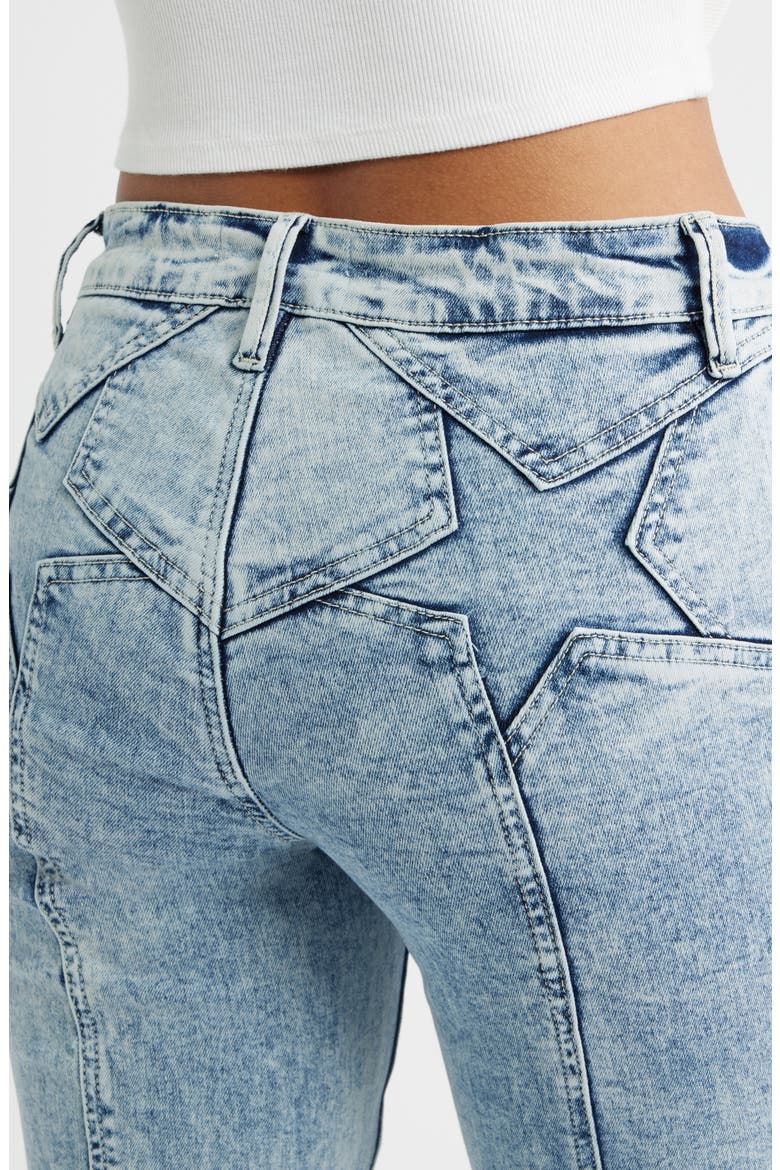 Jessie Star Patch Mid Rise Bootcut Jeans, Alternate, color, LIGHT BLUE