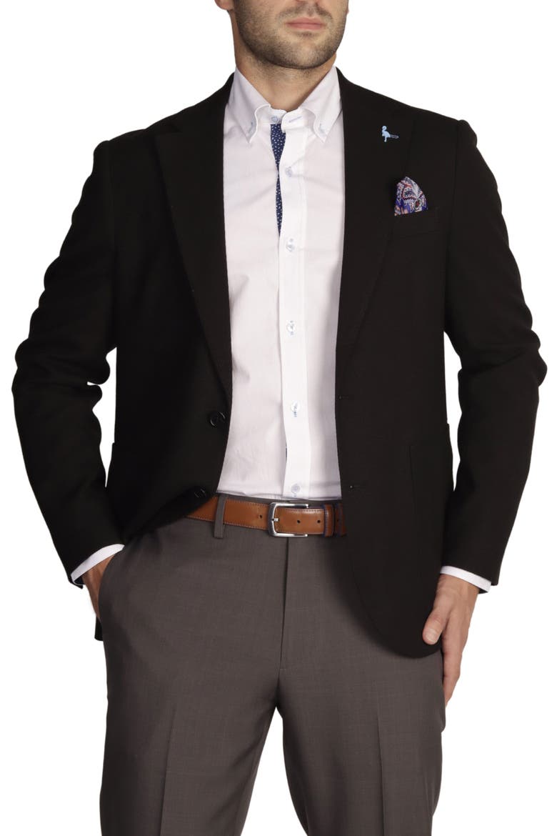 Solid Textured Sport Coat, Alternate, color, BLACK