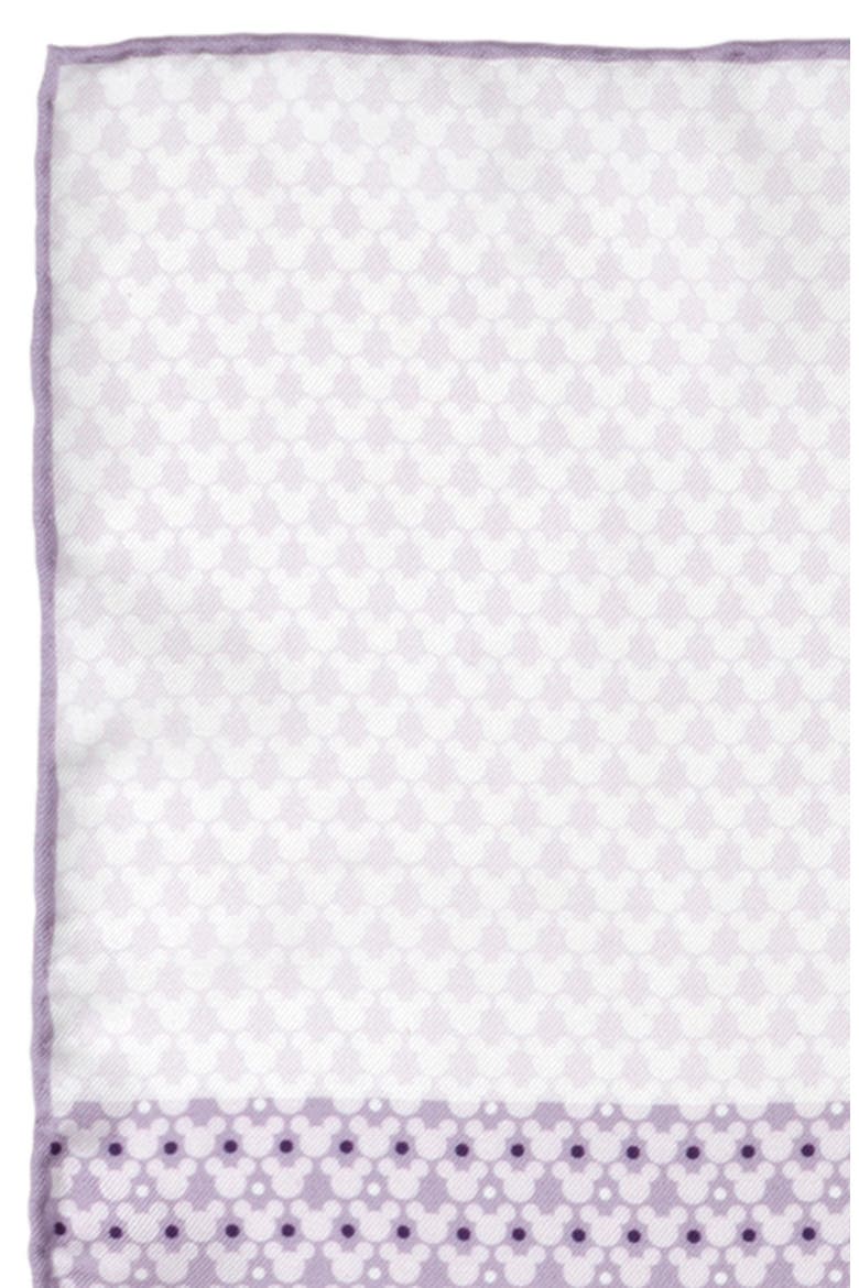 x Disney Mickey Dot Silk Pocket Square, Alternate, color, PURPLE