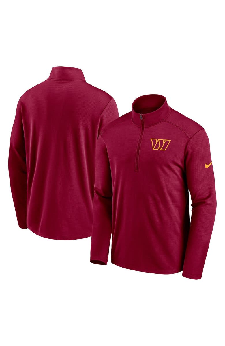 Nike Men's Nike  Burgundy Washington Commanders Pacer Half-Zip Top, Main, color, 