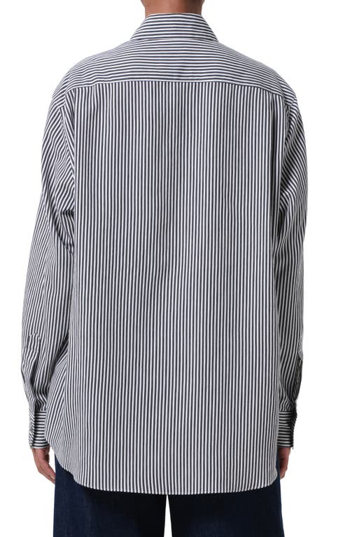 Agolde Aris Stripe Button-up Shirt In Blue