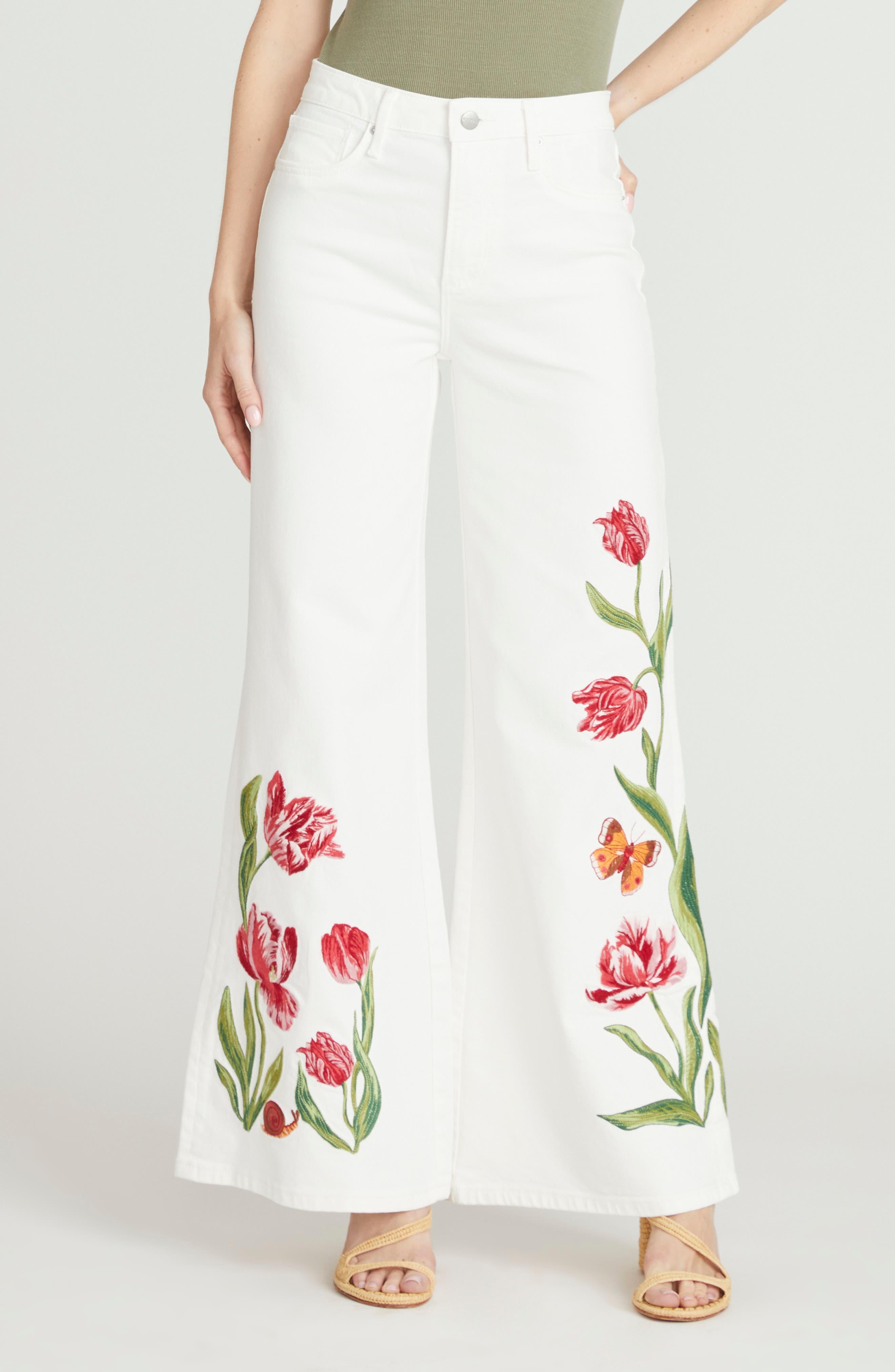 Driftwood Penelope Embroidered Wide Leg Jeans