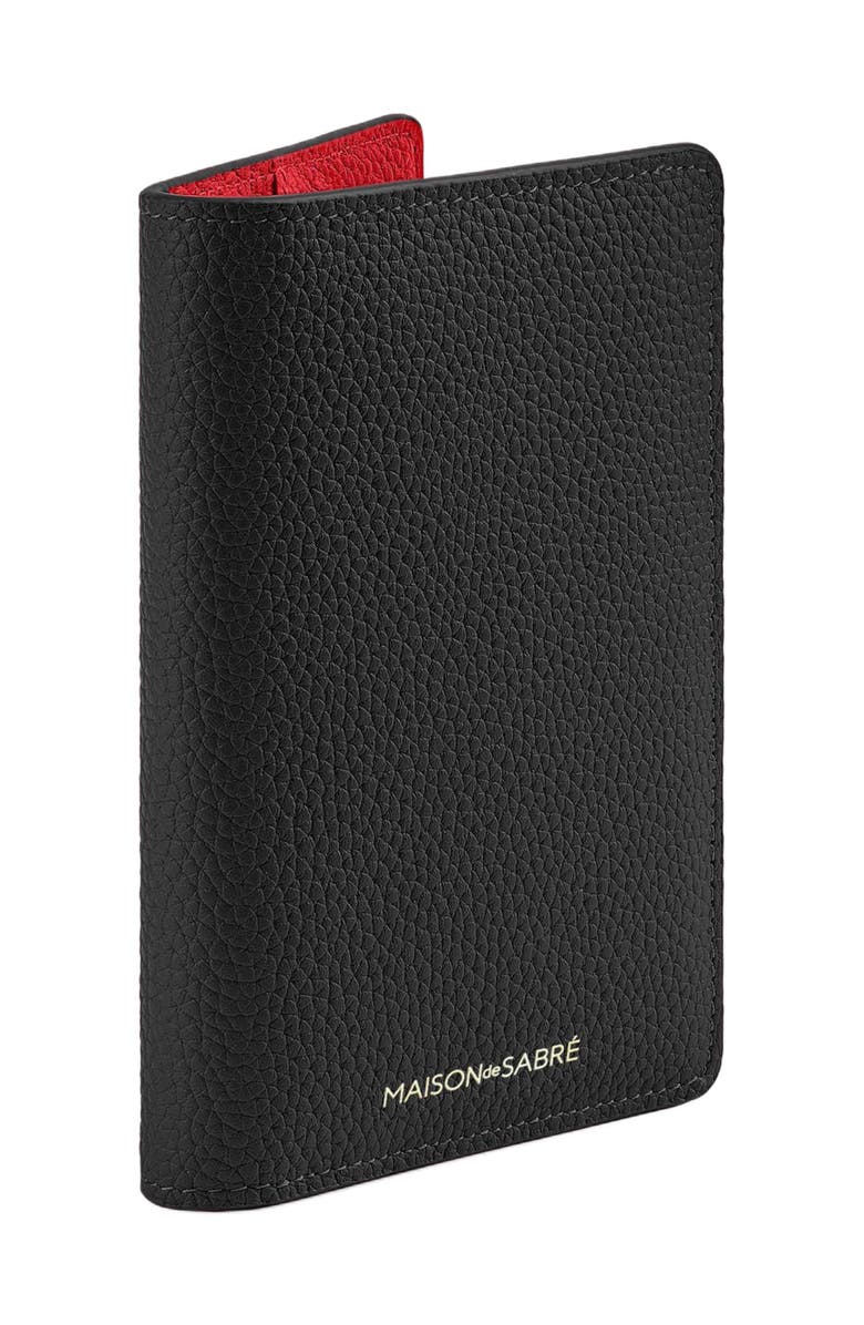 MAISON de SABRÉ Leather Passport Holder, Alternate, color, Rouge Noir
