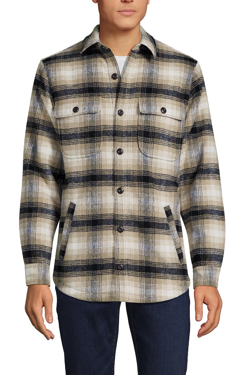 Lands' End Super Brushed Shirt Jacket, Main, color, 