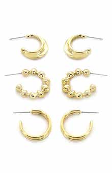 Panacea Set of 3 Assorted Hoop Earrings