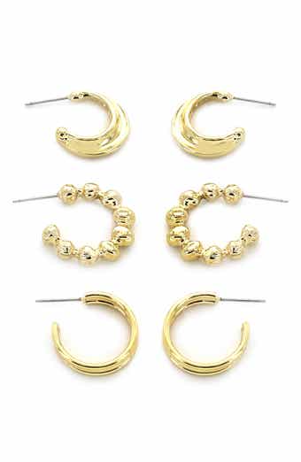 Panacea Set of 3 Assorted Hoop Earrings