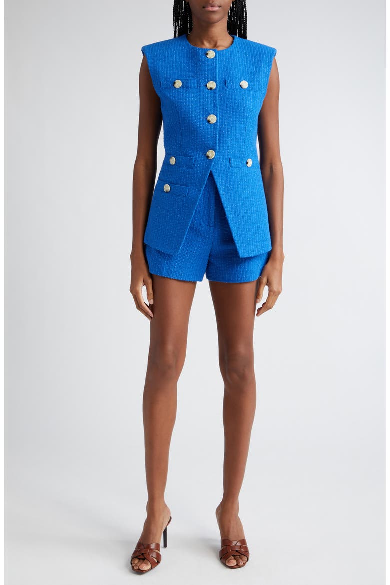 Tamara Cotton Blend Cutaway Vest, Alternate, color, COBALT