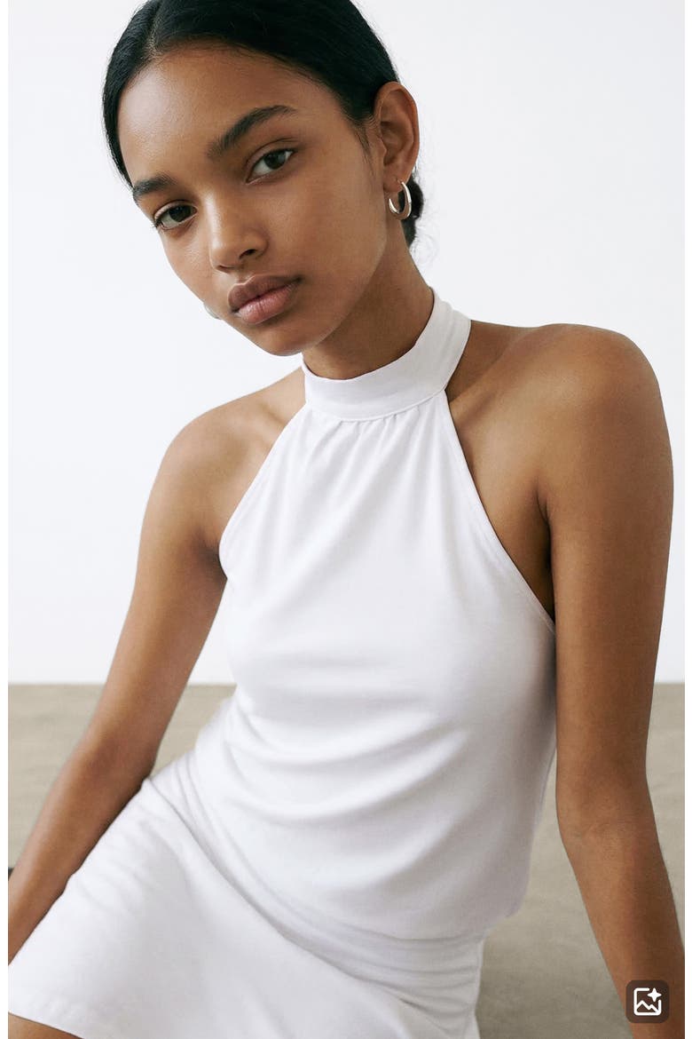 Asymmetric Sleeveless Minidress, Alternate, color, WHITE