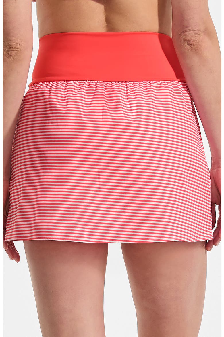 Pinchless Mini Swim Skort, Alternate, color, Wood Lily Mini Stripe