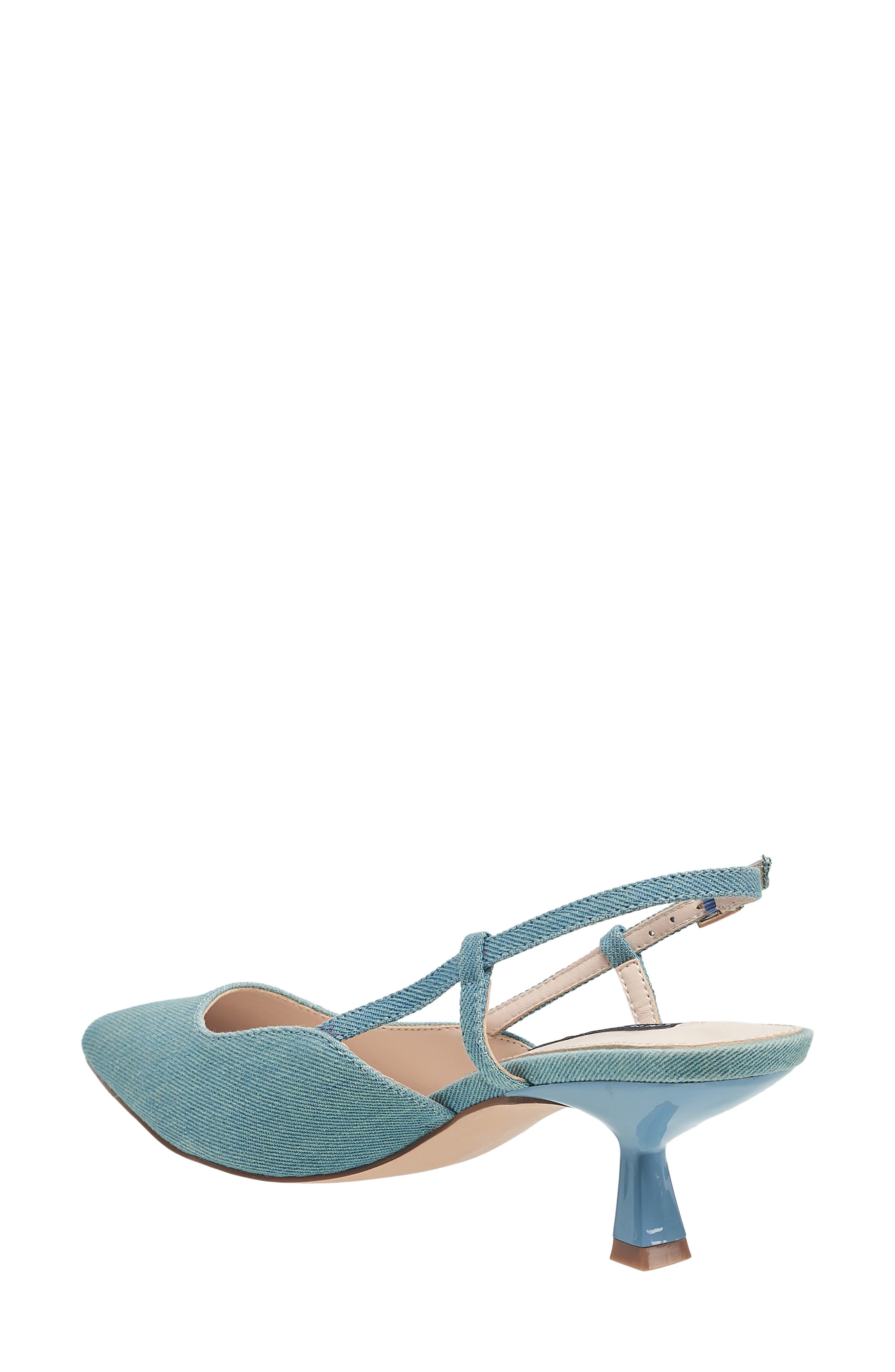 Amy Pointed Toe Slingback Pump, Alternate, color, DENIM