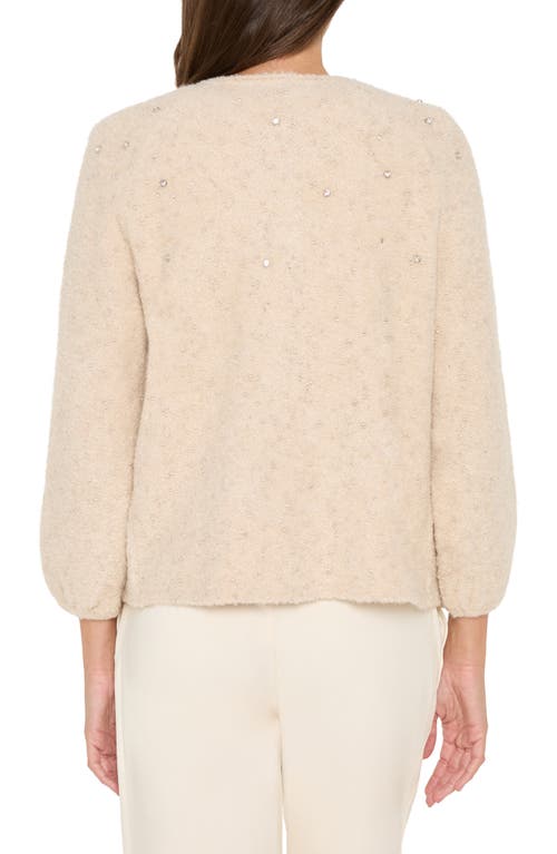 Nic + Zoe Nic+zoe Crystal Embellished Nep Cardigan In Neutral