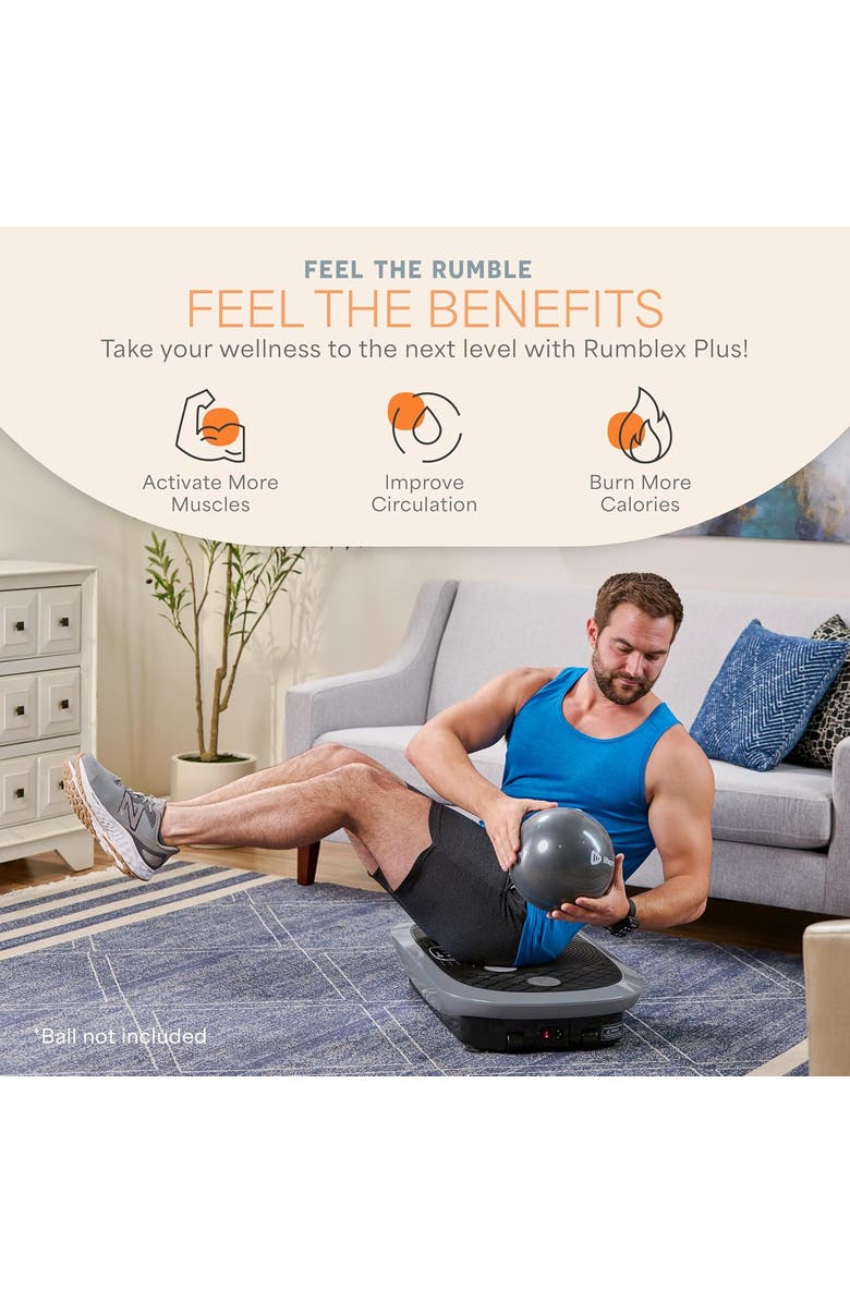 Lifepro Rumblex Plus 4D Vibration Plate Machine Exercise Machine with Triple Motors for Recovery and Fat Burn, Alternate, color, Grey