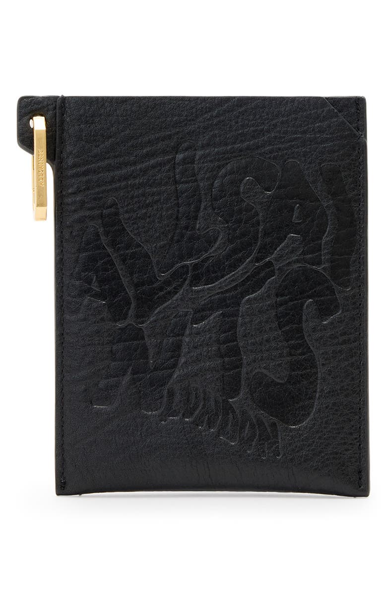 AllSaints Elba Leather Passport Holder, Main, color, 