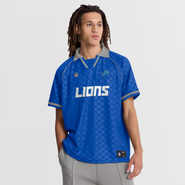 FANATICS Men's Fanatics Blue/Gray Detroit Lions Homerun Raglan V-Neck Polo