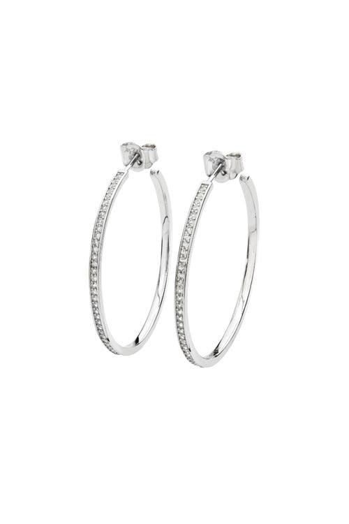 Lucy Quartermaine Skinny Drip Large Hoop In Metallic