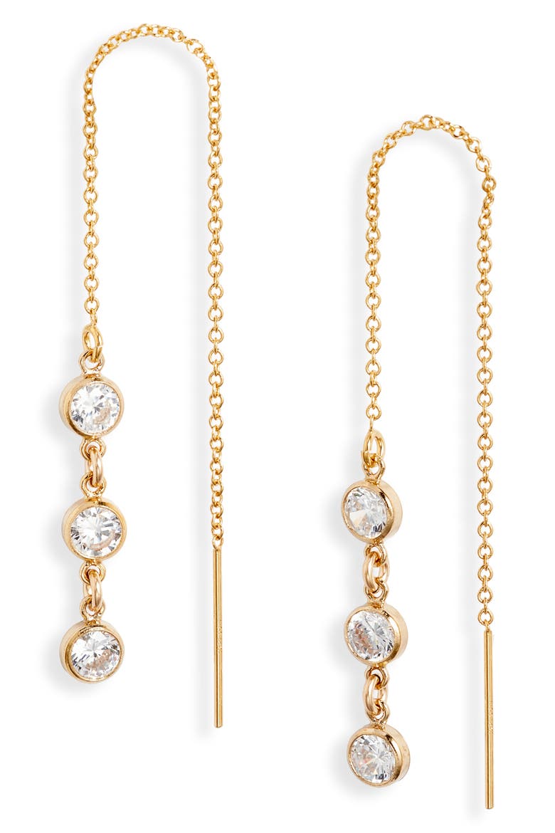 Lily Threader Earrings, Main, color, GOLD