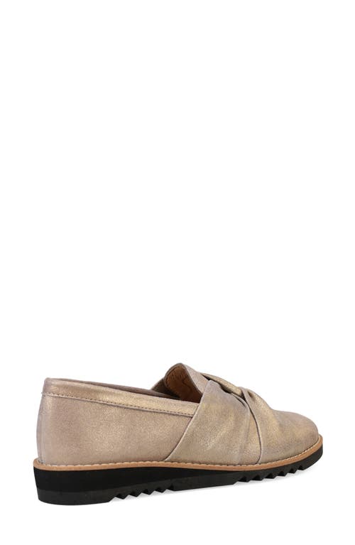 Eileen Fisher Eena Metallic Suede Twist Slip-on Loafers In Platinum