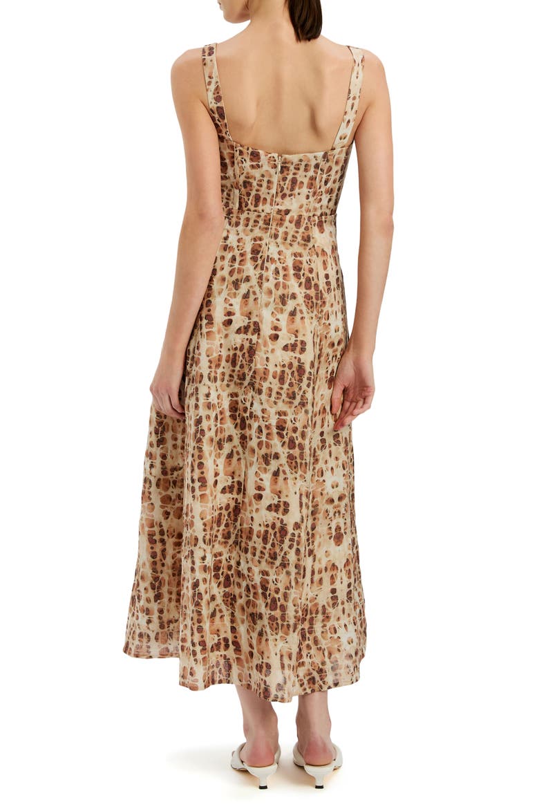 Lilah Pebble Print Corset Midi Dress, Alternate, color, PEBBLE PRINT