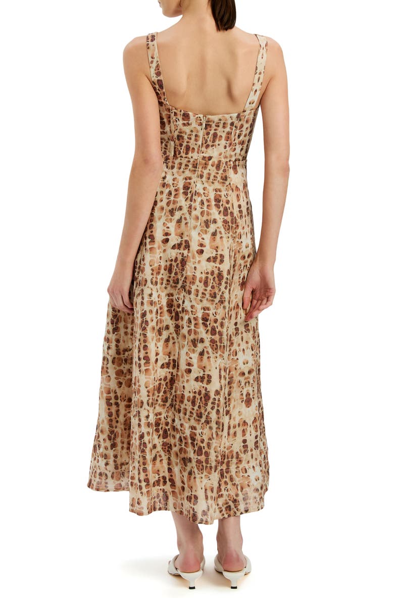 Bardot Lilah Pebble Print Corset Midi Dress, Alternate, color, Pebble Print
