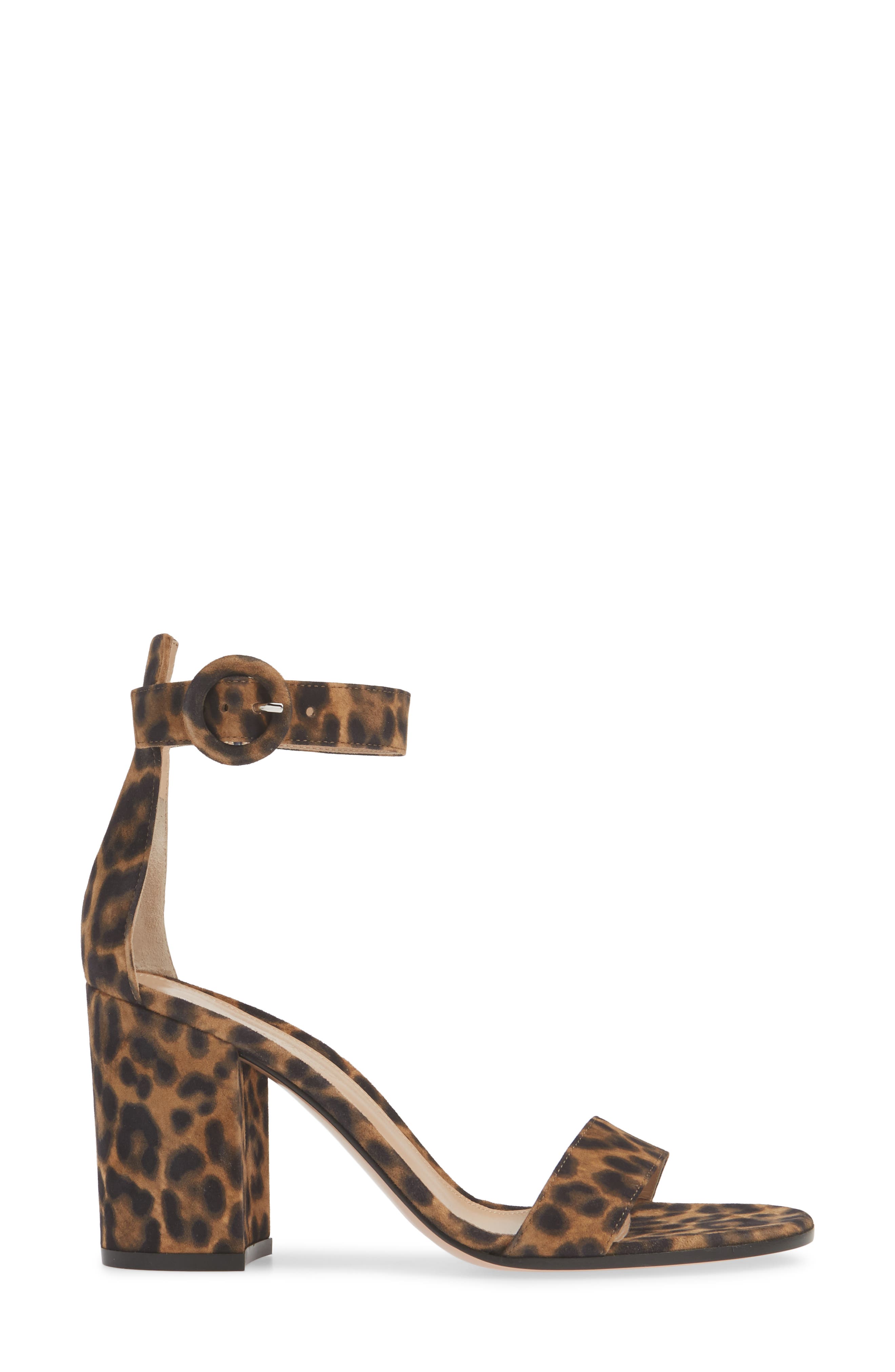Gianvito Rossi Leopard Print Ankle Strap Sandal, Alternate, color, 