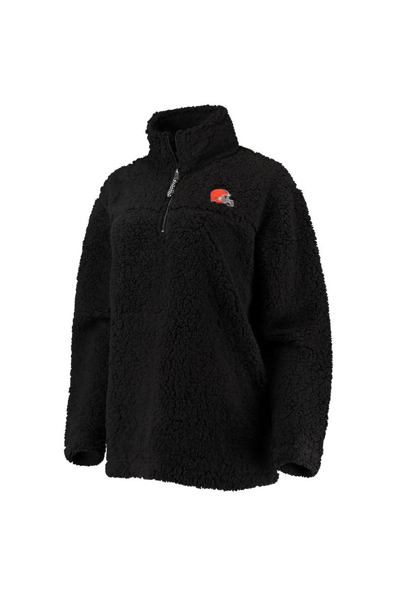 Women's G-III 4Her by Carl Banks Black Cleveland Browns Sherpa Quarter-Zip Jacket, Alternate, color, Black