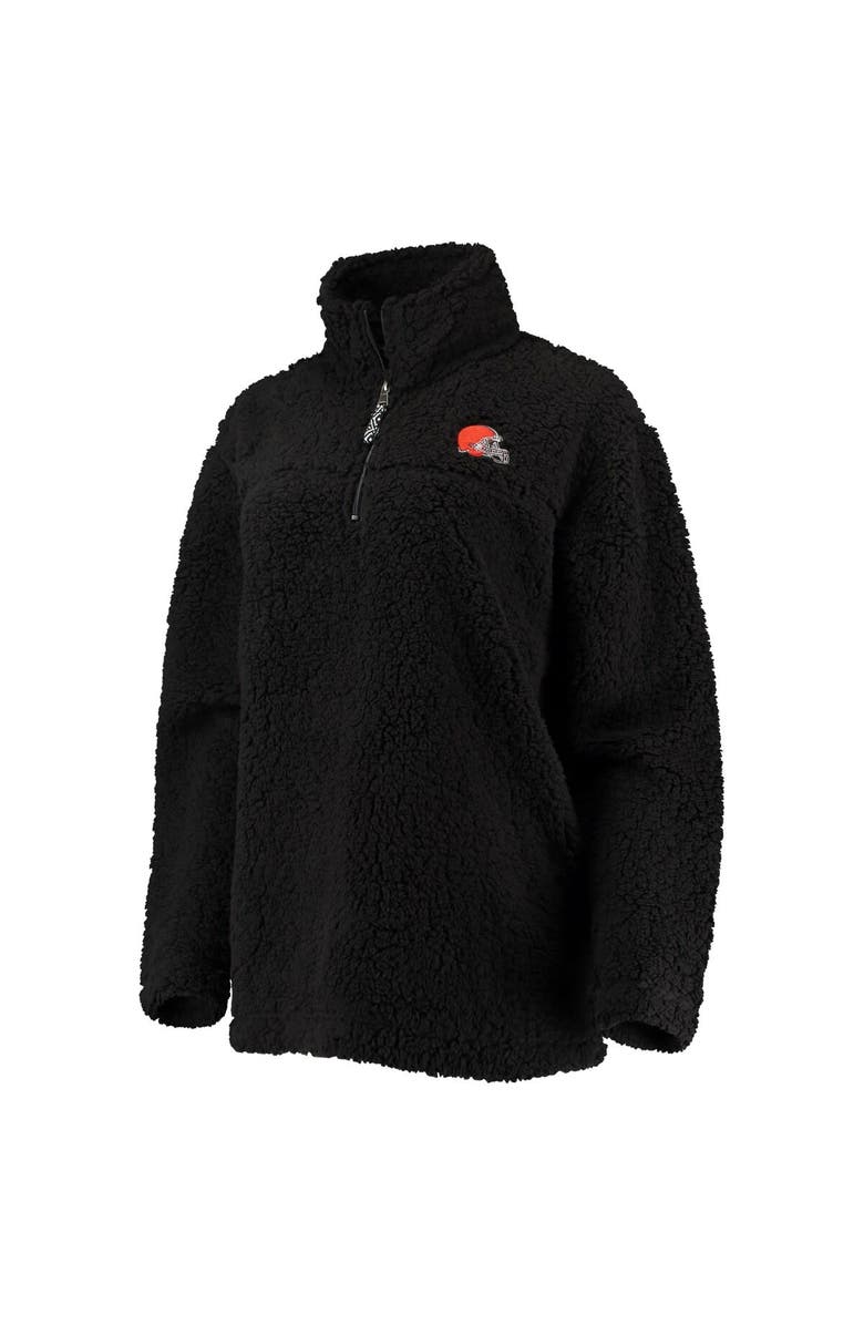 G-III 4HER BY CARL BANKS Women's G-III 4Her by Carl Banks Black Cleveland Browns Sherpa Quarter-Zip Jacket, Alternate, color, 