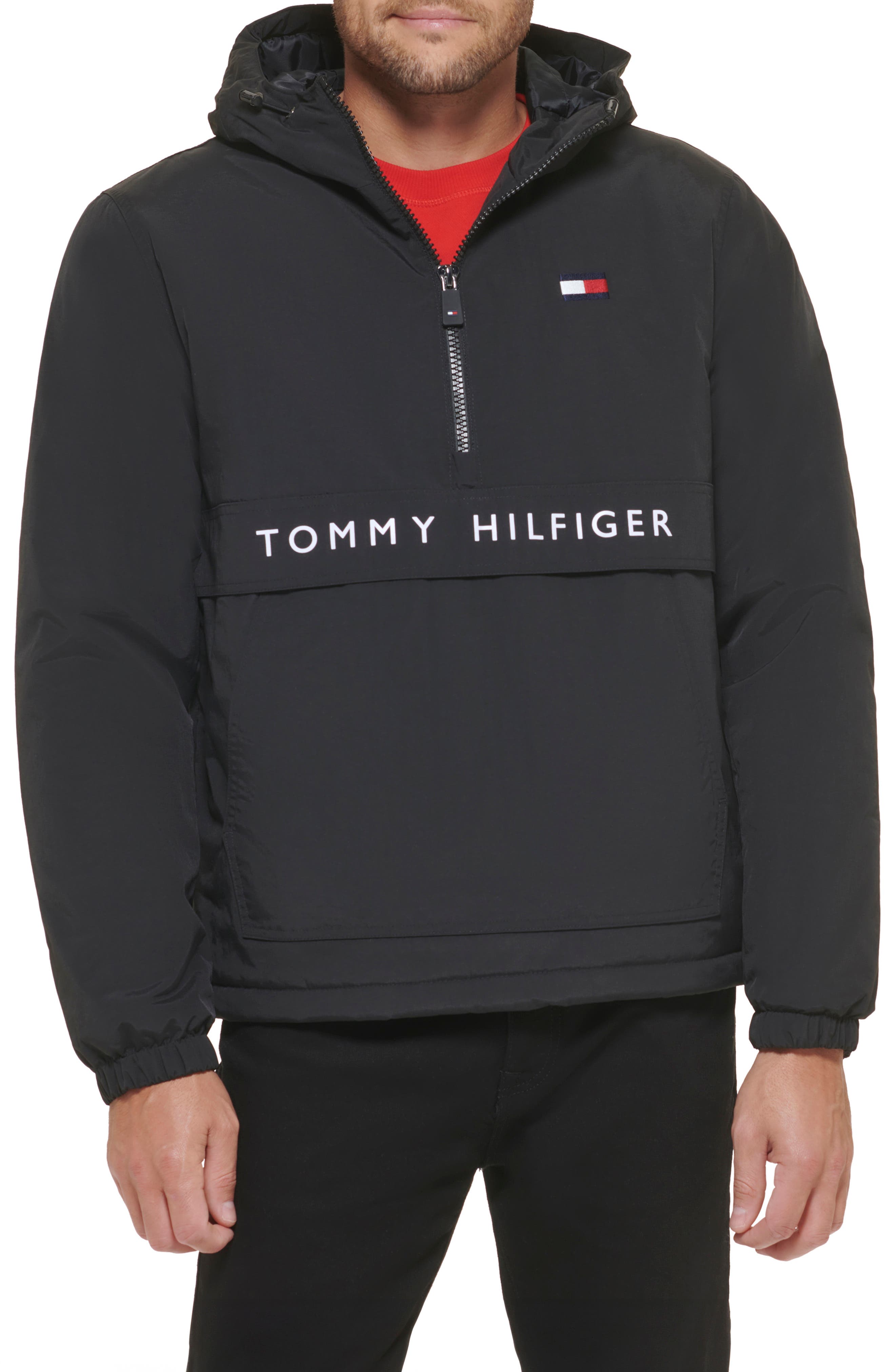 Tommy Hilfiger Water Resistant Hooded Fleece Lined Anorak Jacket
