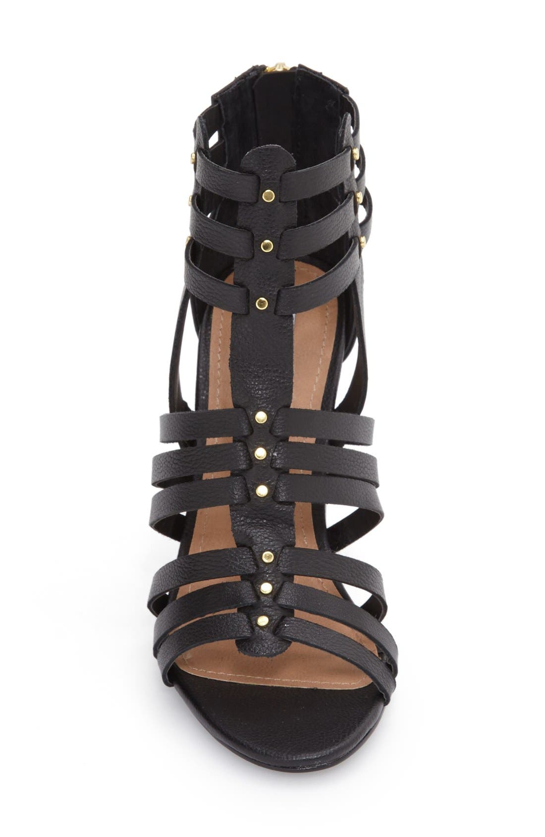 'Sofiia' Sandal, Alternate, color, BLACK LEATHER
