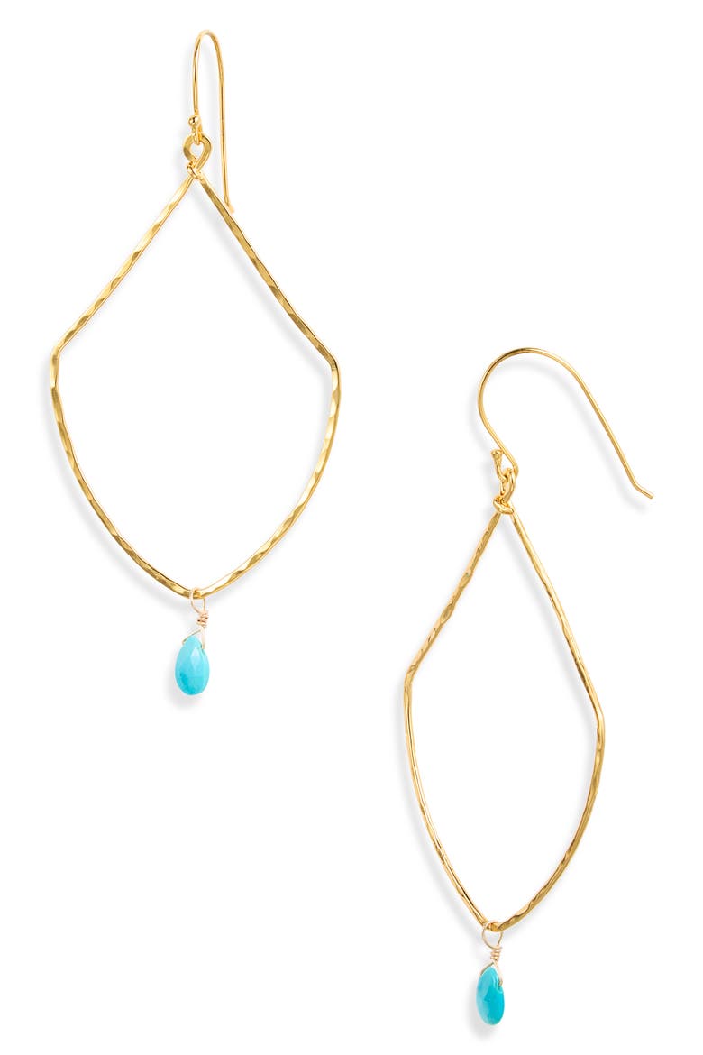 Morocco Turquoise Drop Earrings, Main, color, GOLD