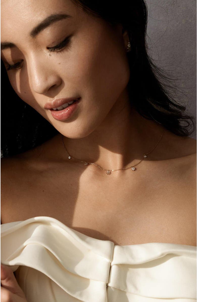 MADE BY MARY Flora Luxe Floating Necklace, Alternate, color, Gold Vermeil