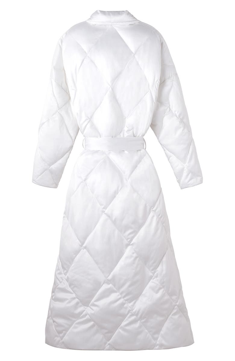 Allied Home Satin Diamond Quilted Robe, Alternate, color, White