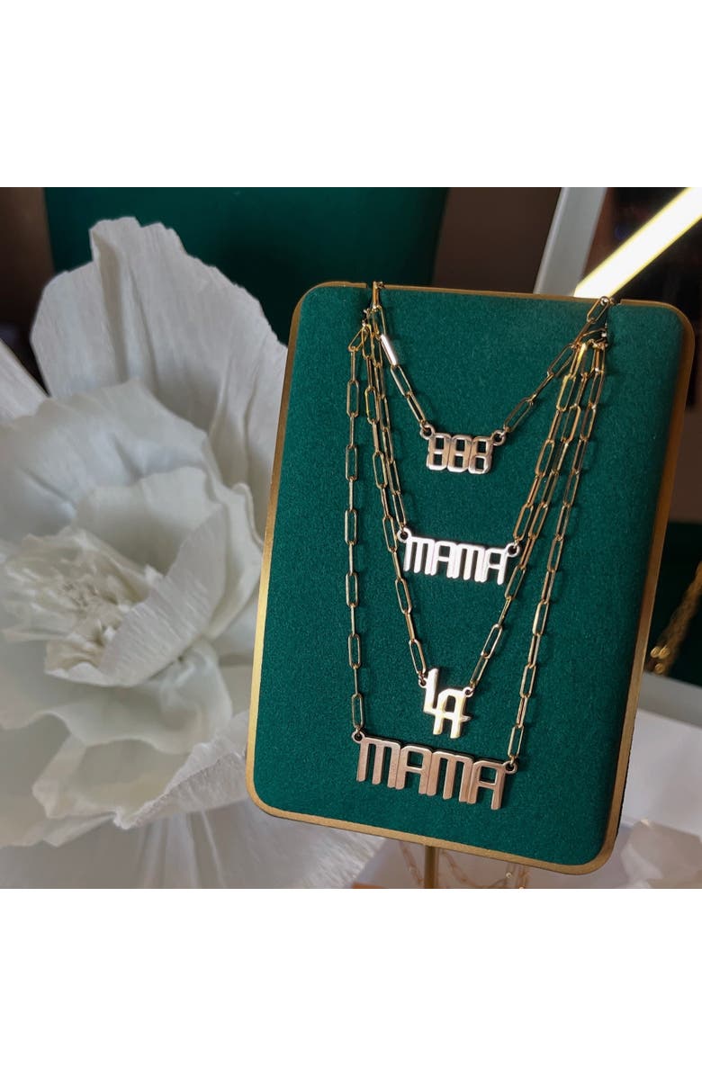 Leni James The Signature Mama Nameplate Necklace, Alternate, color, Gold