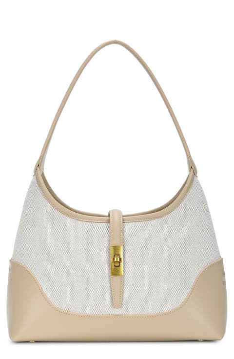 Two-Tone Canvas Shoulder Bag