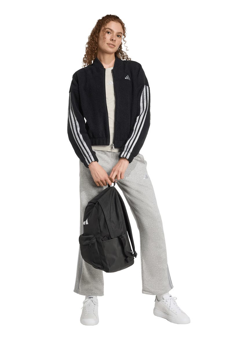 Fleece Zip Jacket, Alternate, color, BLACK/ SILVER METALLIC