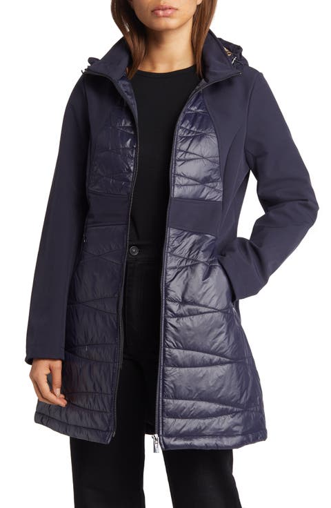 Elliptical Quilted Hooded Softshell Jacket