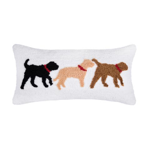 Pets Trio Hooked Throw Pillows