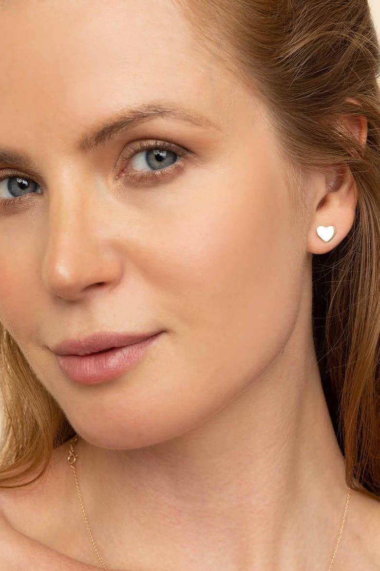 14K Yellow Gold Cupid Studs, Alternate, color, Yellow Gold