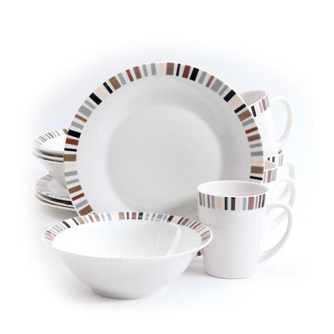 12 Piece Lanvale Fine Ceramic Dinnerware Set For 4