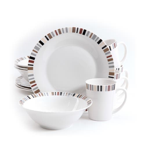 Gibson 12 Piece Lanvale Fine Ceramic Dinnerware Set For 4 In Multi