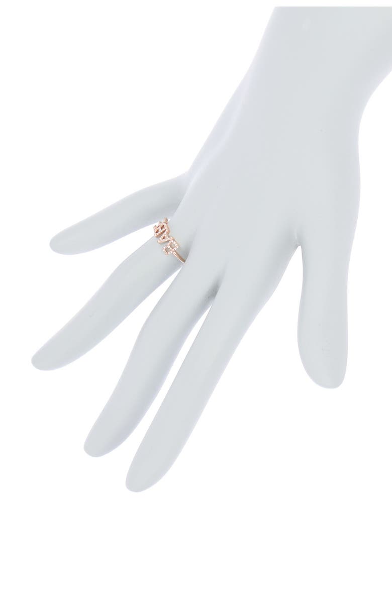 EF Collection 14K Rose Gold Pave Diamond 'Babe' Ring - Size 7 - 0.16 ctw, Alternate, color, 