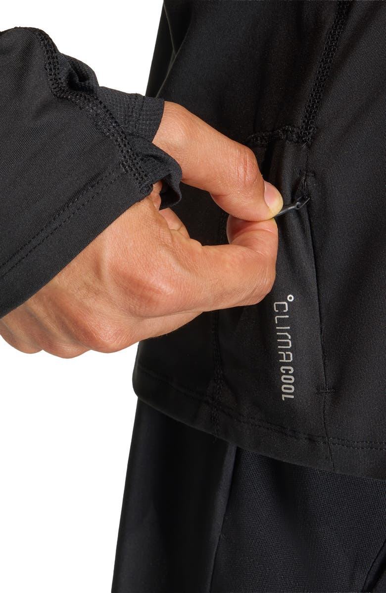 adidas ADI365 Quarter Zip Mock Neck Jacket, Alternate, color, Black