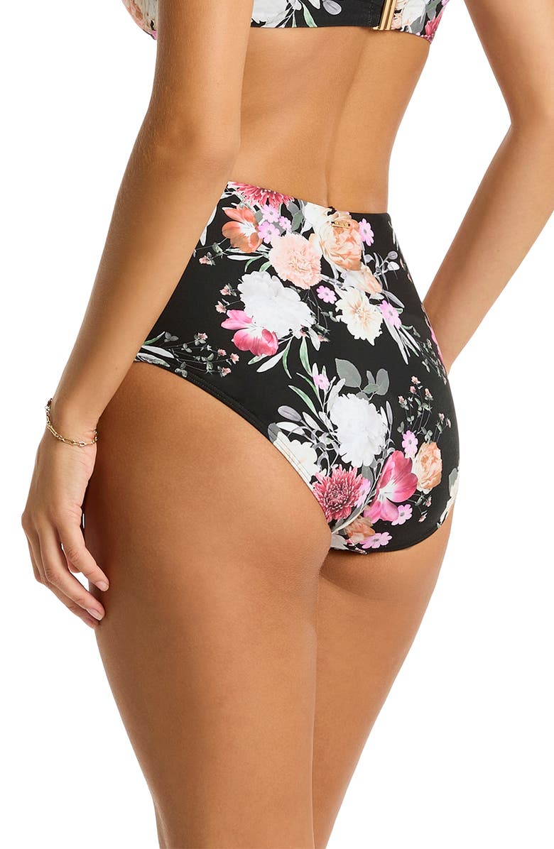 Sea Level Belle Paneled High Waist Bikini Bottoms, Alternate, color,