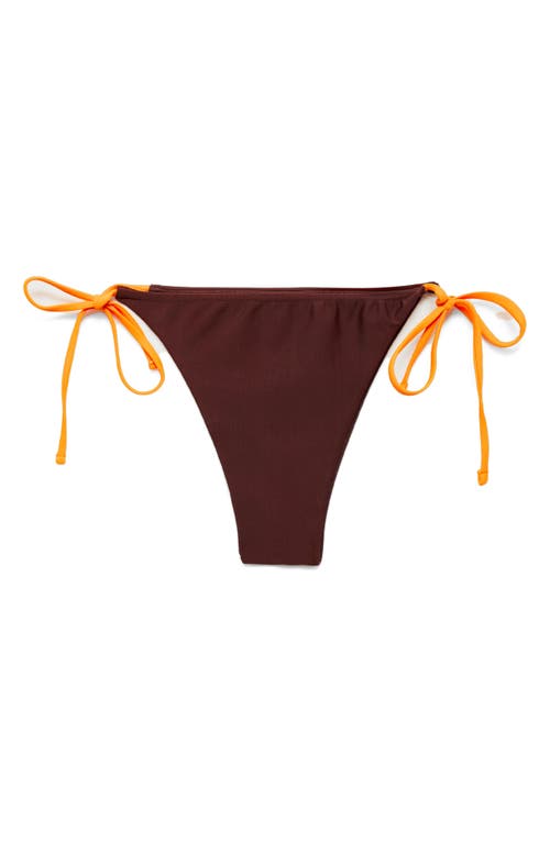 Mango Side Tie Bikini Bottoms In Brown