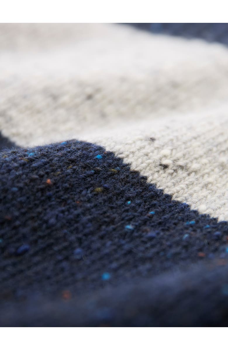 Celtic & Co. Donegal Colourblock Funnel Neck Sweater, Alternate, color, Navy / Oatmeal