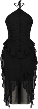 SAEMDI Ria Ruffle Mesh Midi Dress