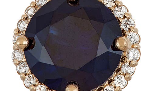 Fzn 10k Gold Opal & Lab Created White Sapphire Pendant Necklace In Blue