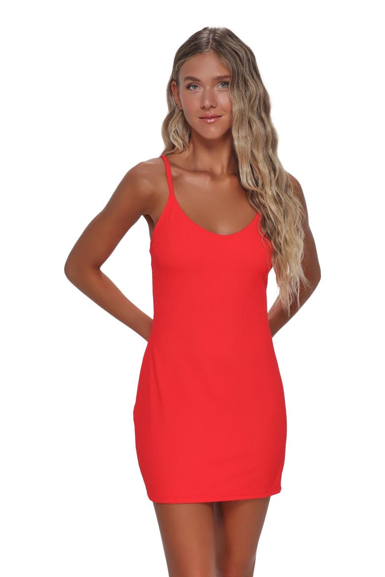 Zenya Cover Up Dress, Main, color, Red Hot Rib