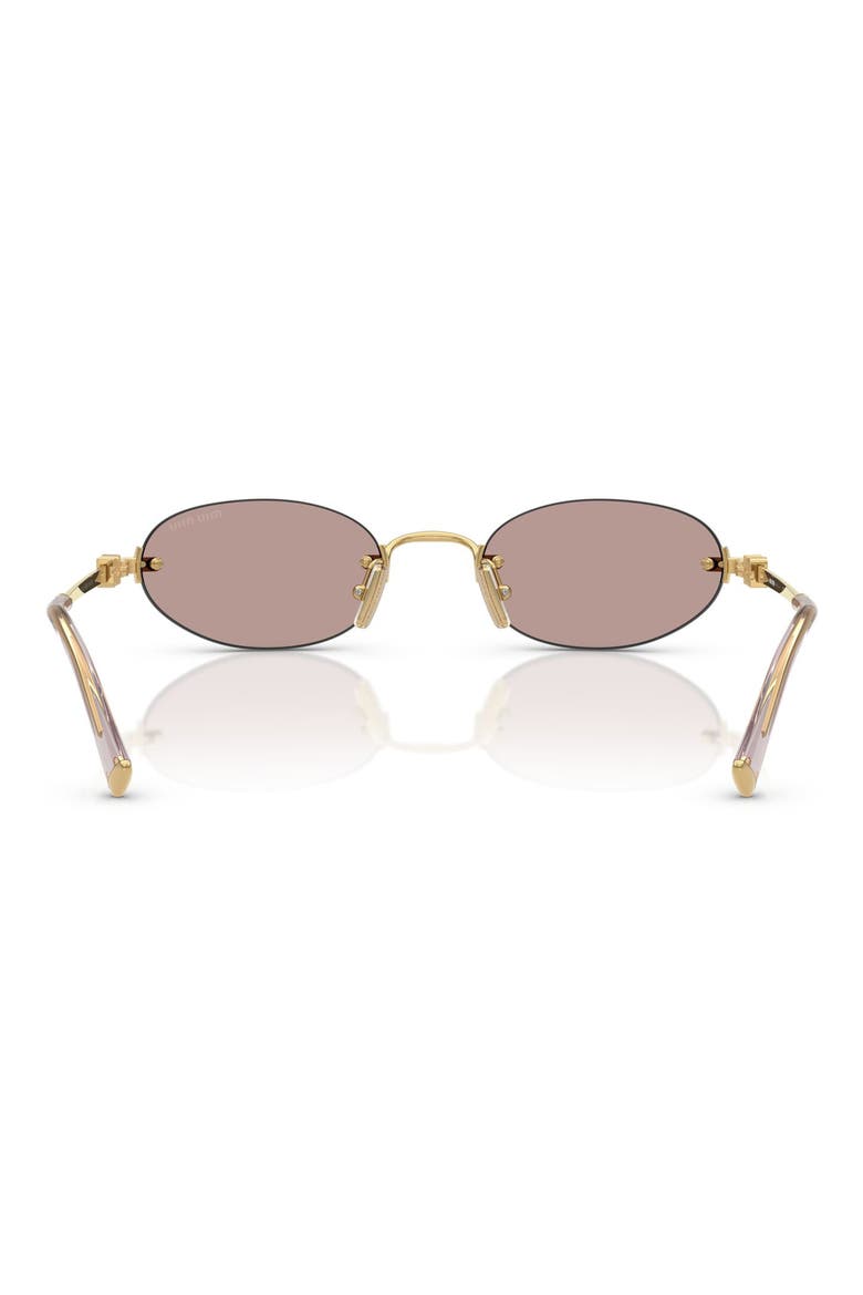 51mm Oval Rimless Sunglasses, Alternate, color, GOLD