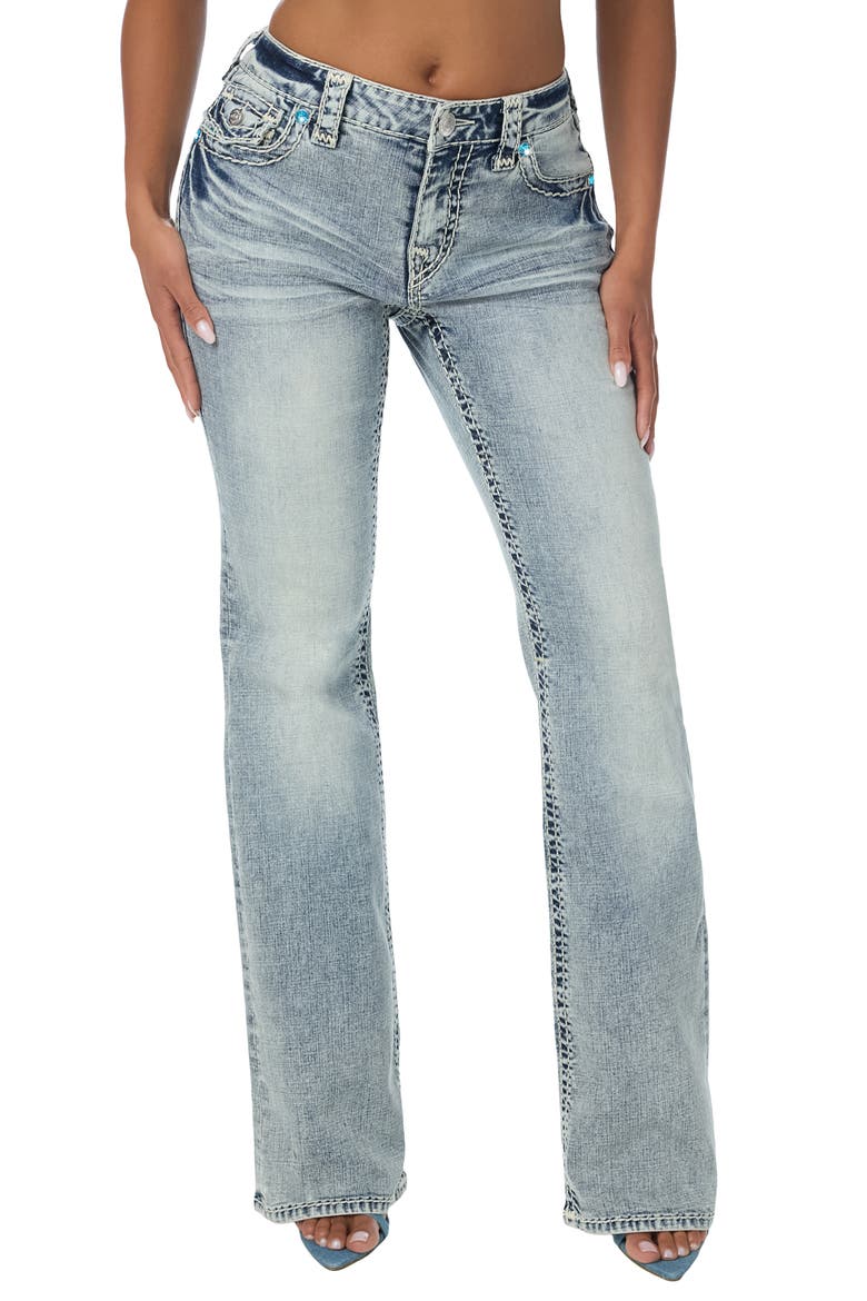 Becca Mid Rise Bootcut Jeans, Main, color, PETAL BLOOM